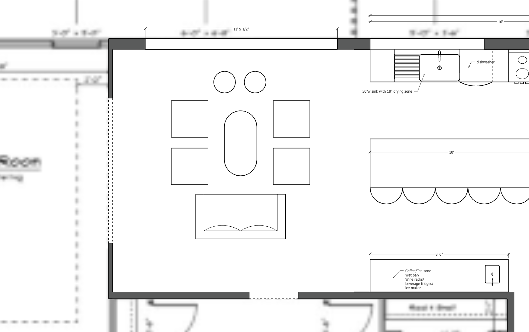 Jenny's new living room layout with orientation toward windows